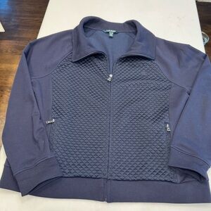 Lauren Ralph Lauren Womens Zip Up Jacket Navy Blue Quilted  Sz XL NWOT